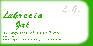 lukrecia gal business card